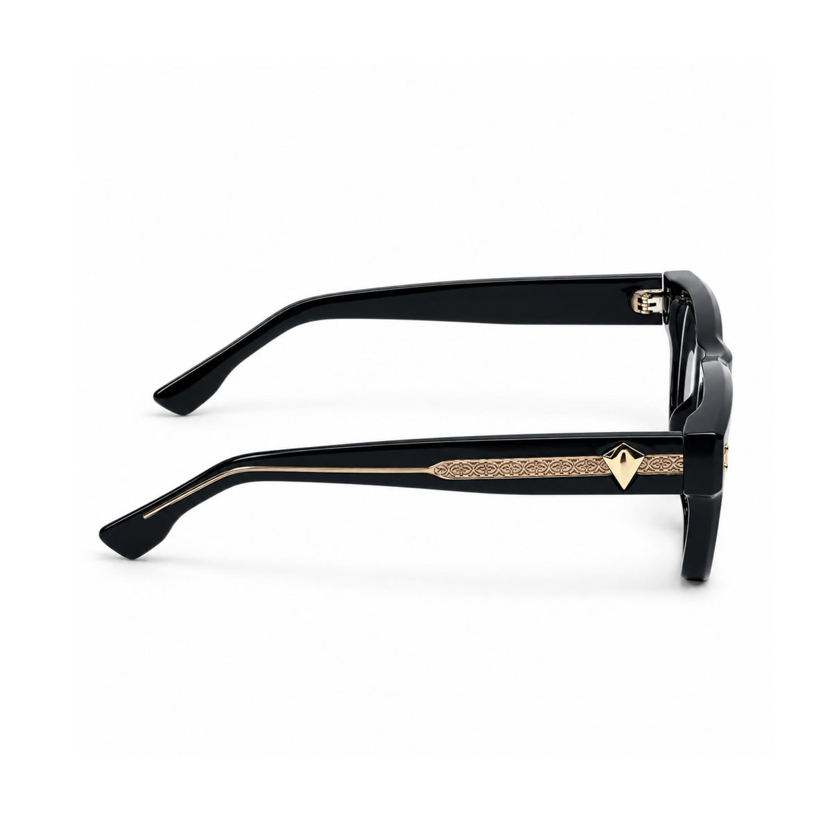 OS26 DAWN VM003 Black Gold optical frame, side view - wholesale, Optic Souq