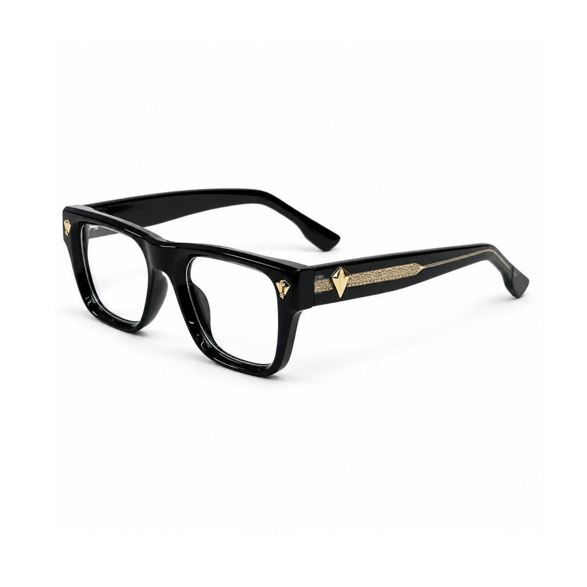 OS26 DAWN VM003 Black Gold optical frame, three quarter view - wholesale, Optic Souq
