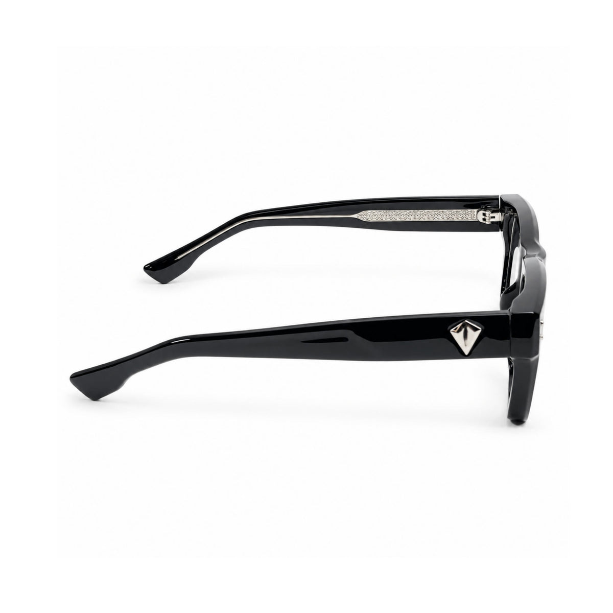 OS26 DAWN VM003 Black Silver optical frame, side view - wholesale, Optic Souq