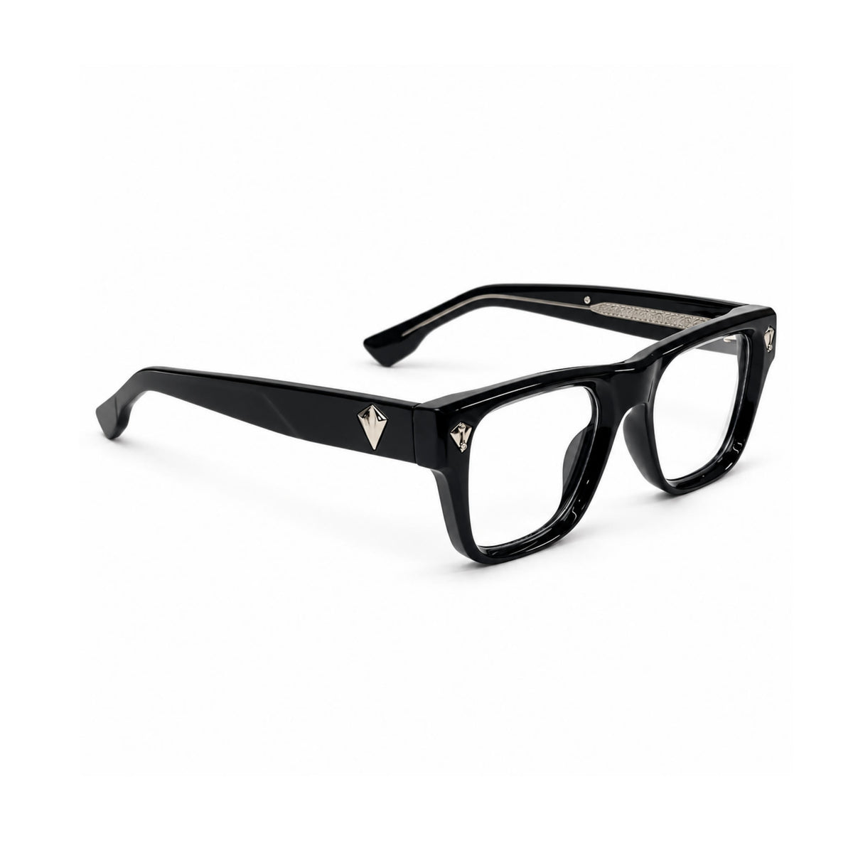 OS26 DAWN VM003 Black Silver optical frame, three quarter view, other side - wholesale, Optic Souq
