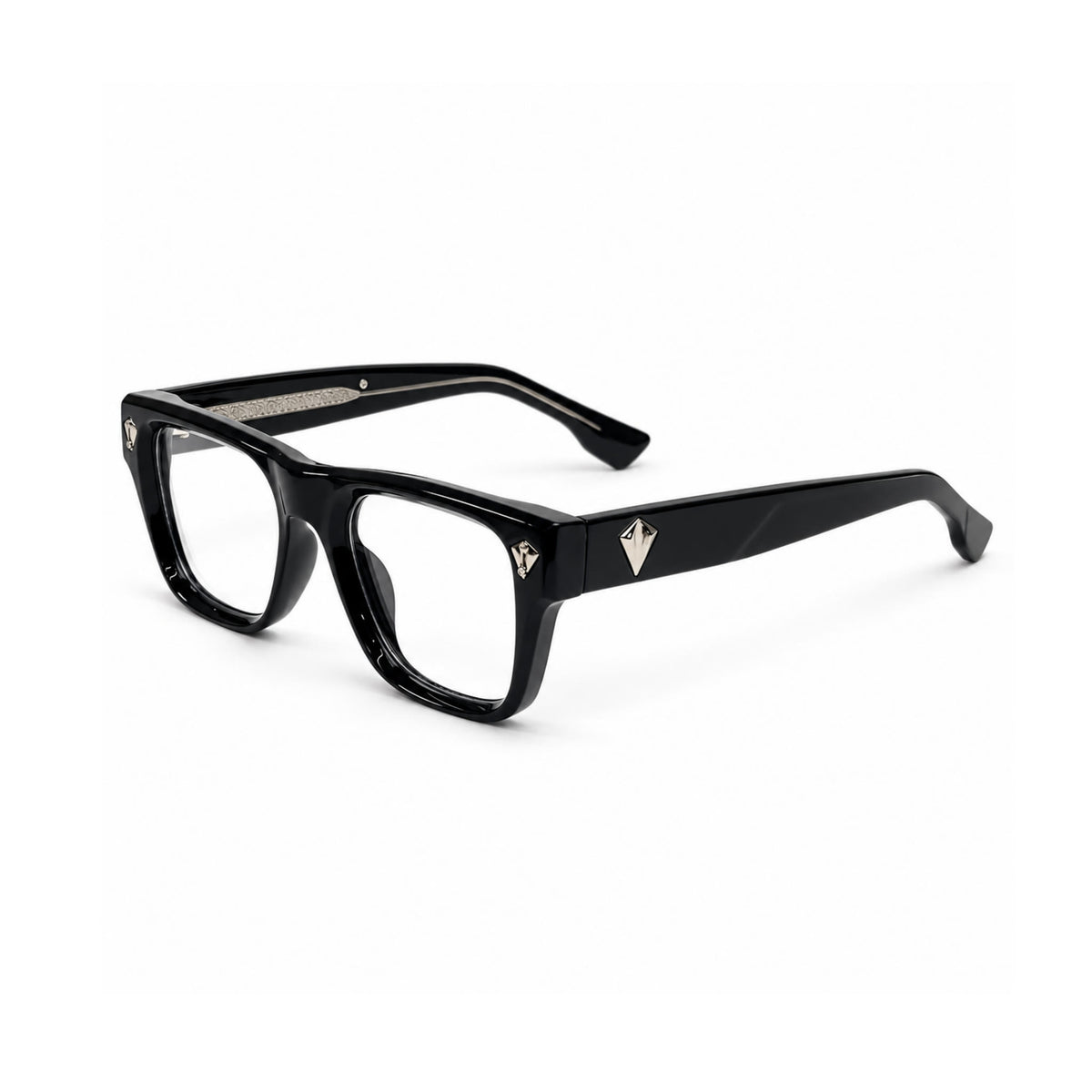 OS26 DAWN VM003 Black Silver optical frame, three quarter view - wholesale, Optic Souq
