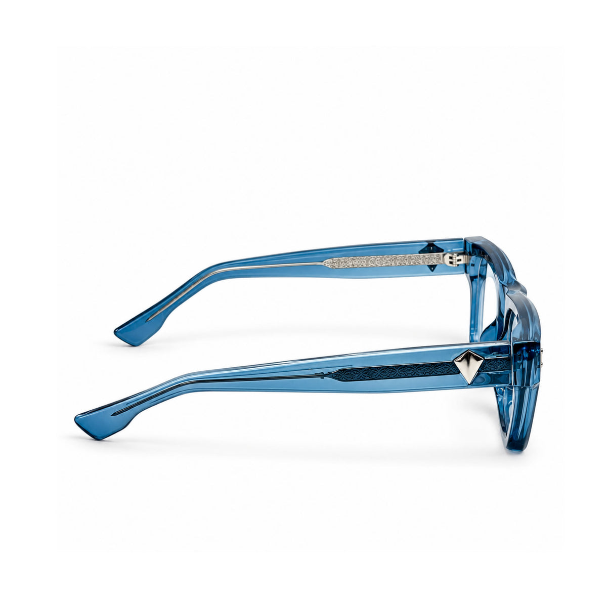 OS26 DAWN VM003 Blue Crystal optical frame, side view - wholesale, Optic Souq