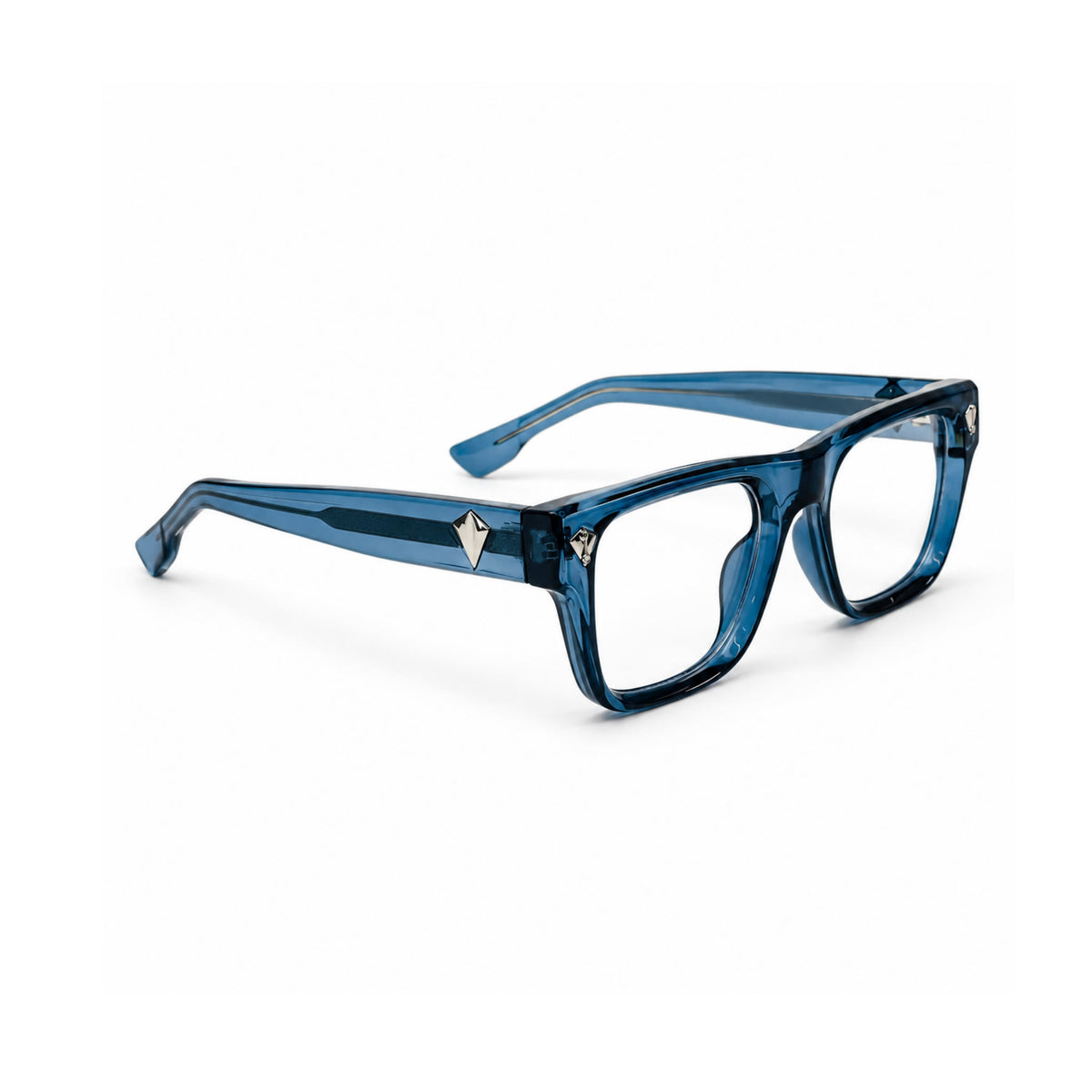 OS26 DAWN VM003 Blue Crystal optical frame, three quarter view, other side - wholesale, Optic Souq