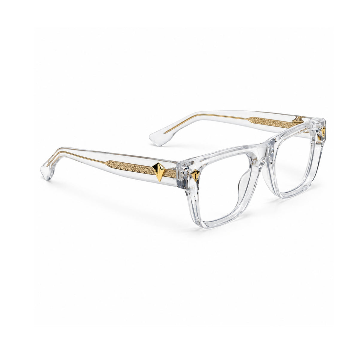 OS26 DAWN VM003 Clear Crystal optical frame, three quarter view, other side - wholesale, Optic Souq