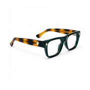 OS26 DAWN VM003 Green Tortoise optical frame, three quarter view, other side - wholesale, Optic Souq