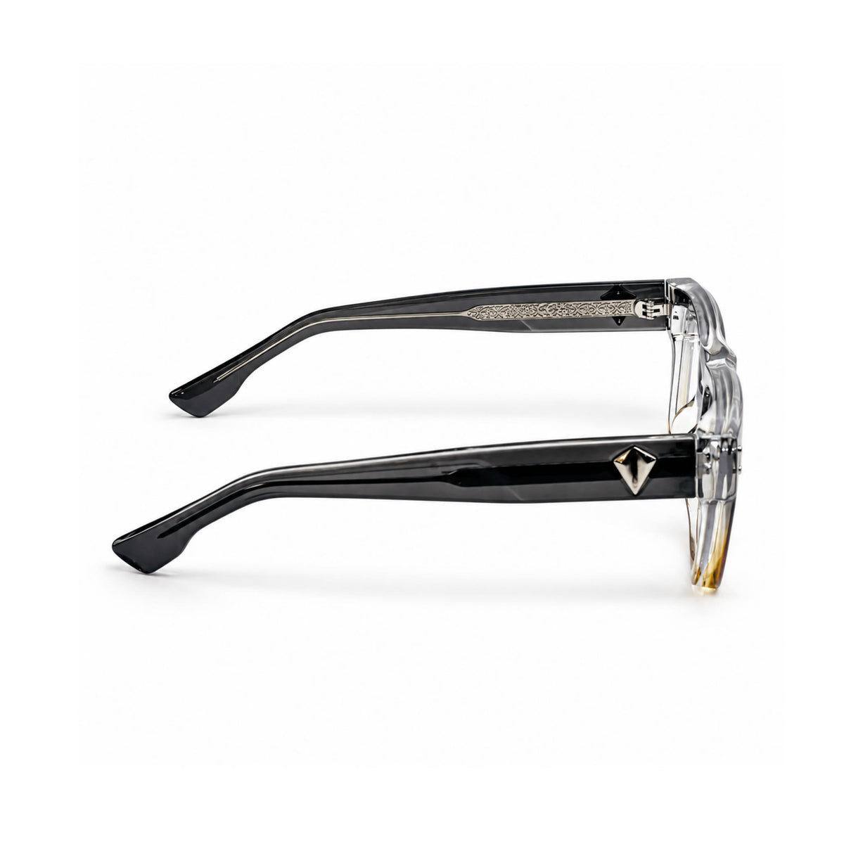 OS26 DAWN VM003 Grey Amber Gradient optical frame, side view - wholesale, Optic Souq