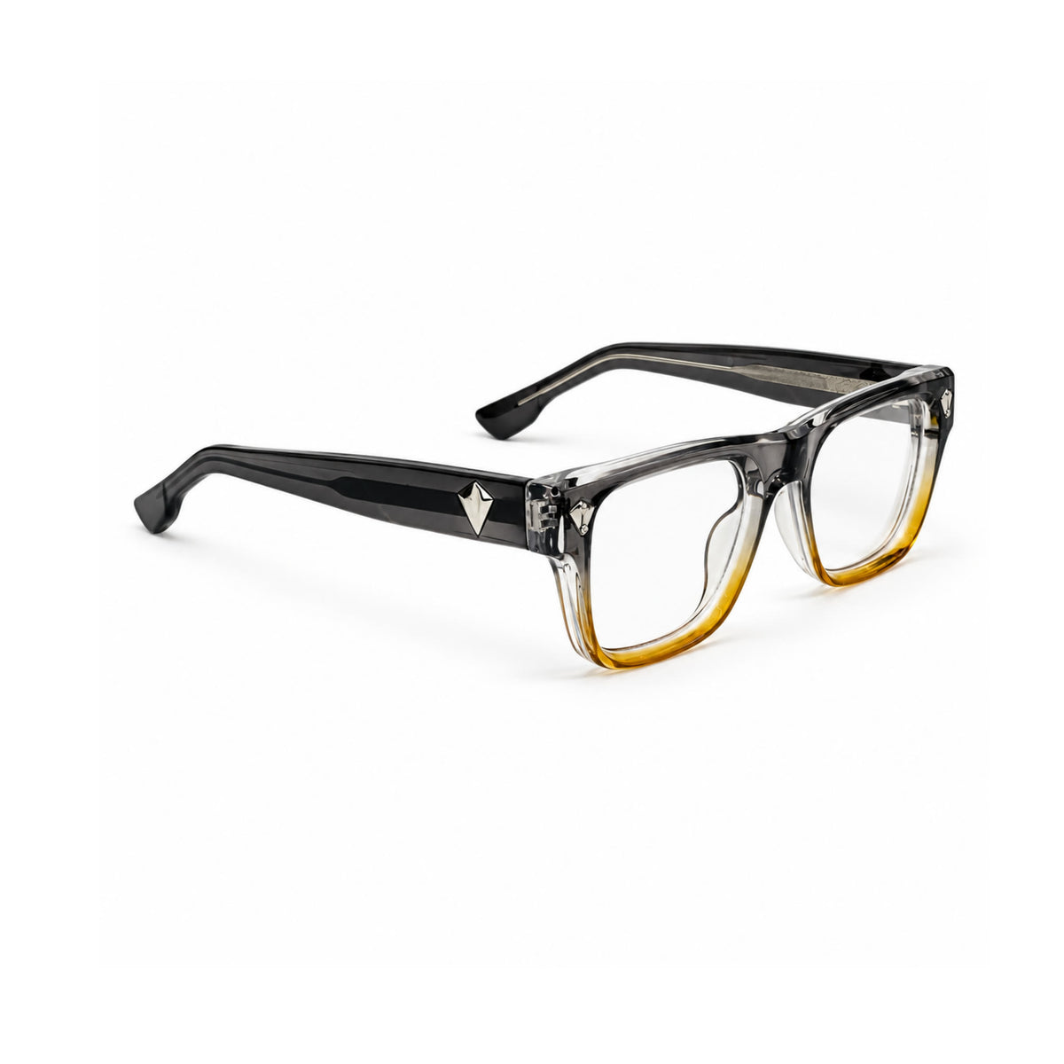 OS26 DAWN VM003 Grey Amber Gradient optical frame, three quarter view, other side - wholesale, Optic Souq