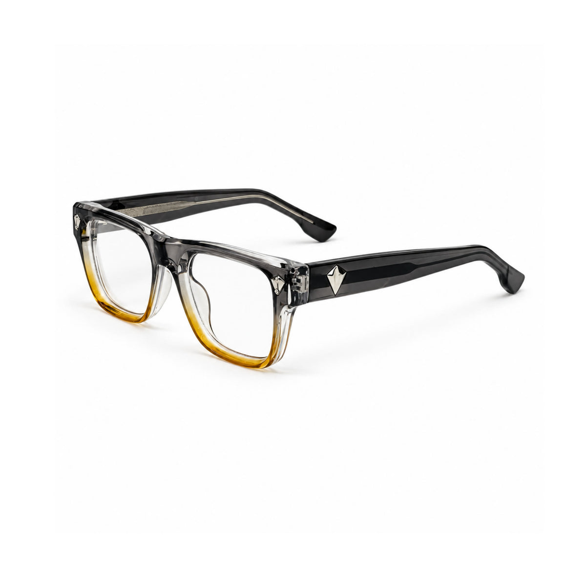 OS26 DAWN VM003 Grey Amber Gradient optical frame, three quarter view - wholesale, Optic Souq