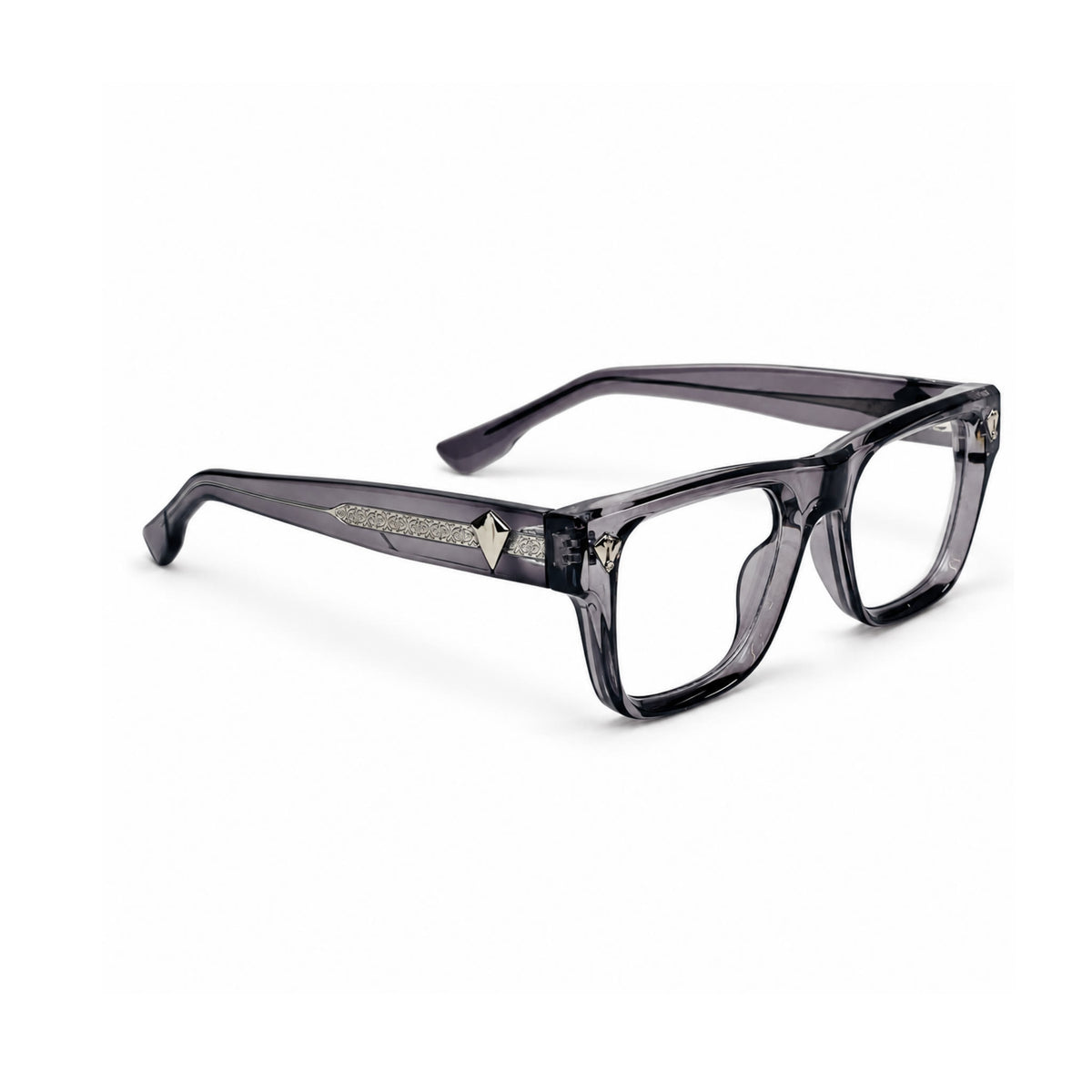 OS26 DAWN VM003 Grey Crystal optical frame, three quarter view, other side - wholesale, Optic Souq