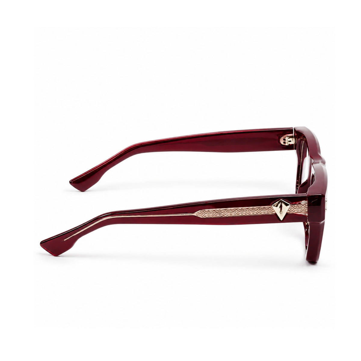 OS26 DAWN VM003 Wine Red optical frame, side view - wholesale, Optic Souq