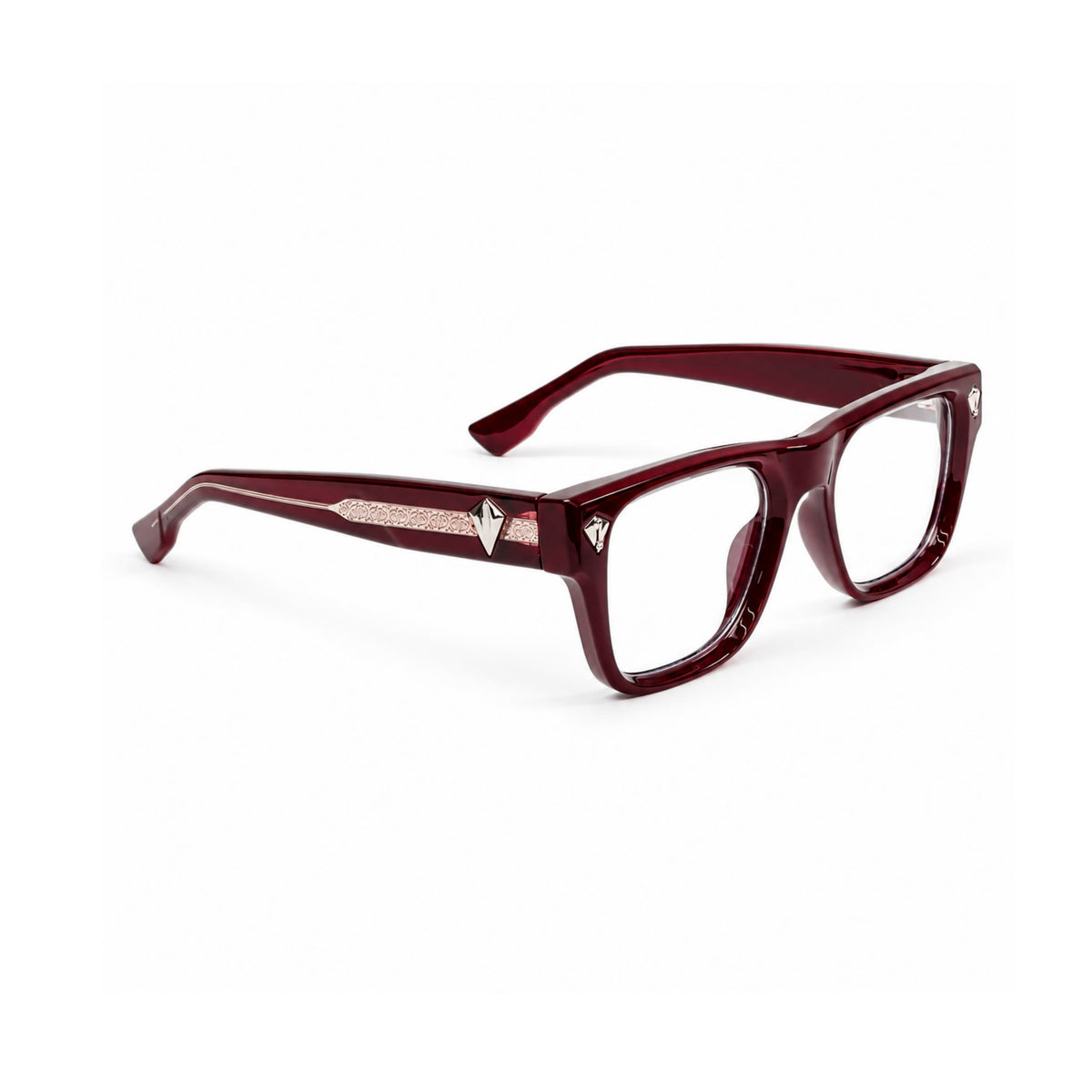 OS26 DAWN VM003 Wine Red optical frame, three quarter view, other side - wholesale, Optic Souq