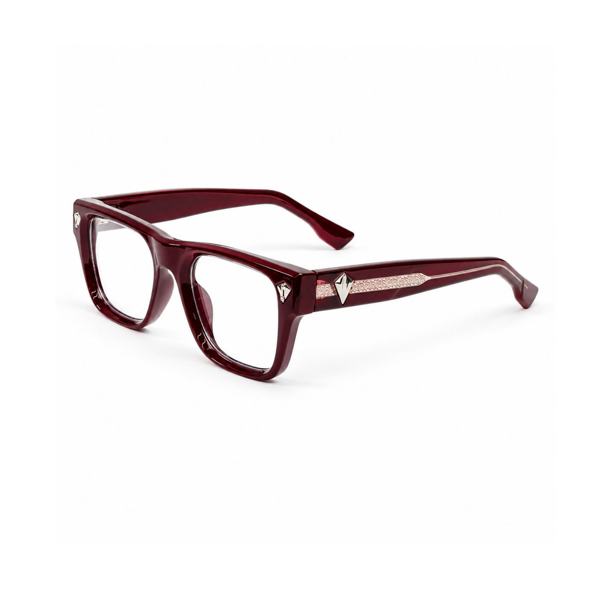 OS26 DAWN VM003 Wine Red optical frame, three quarter view - wholesale, Optic Souq