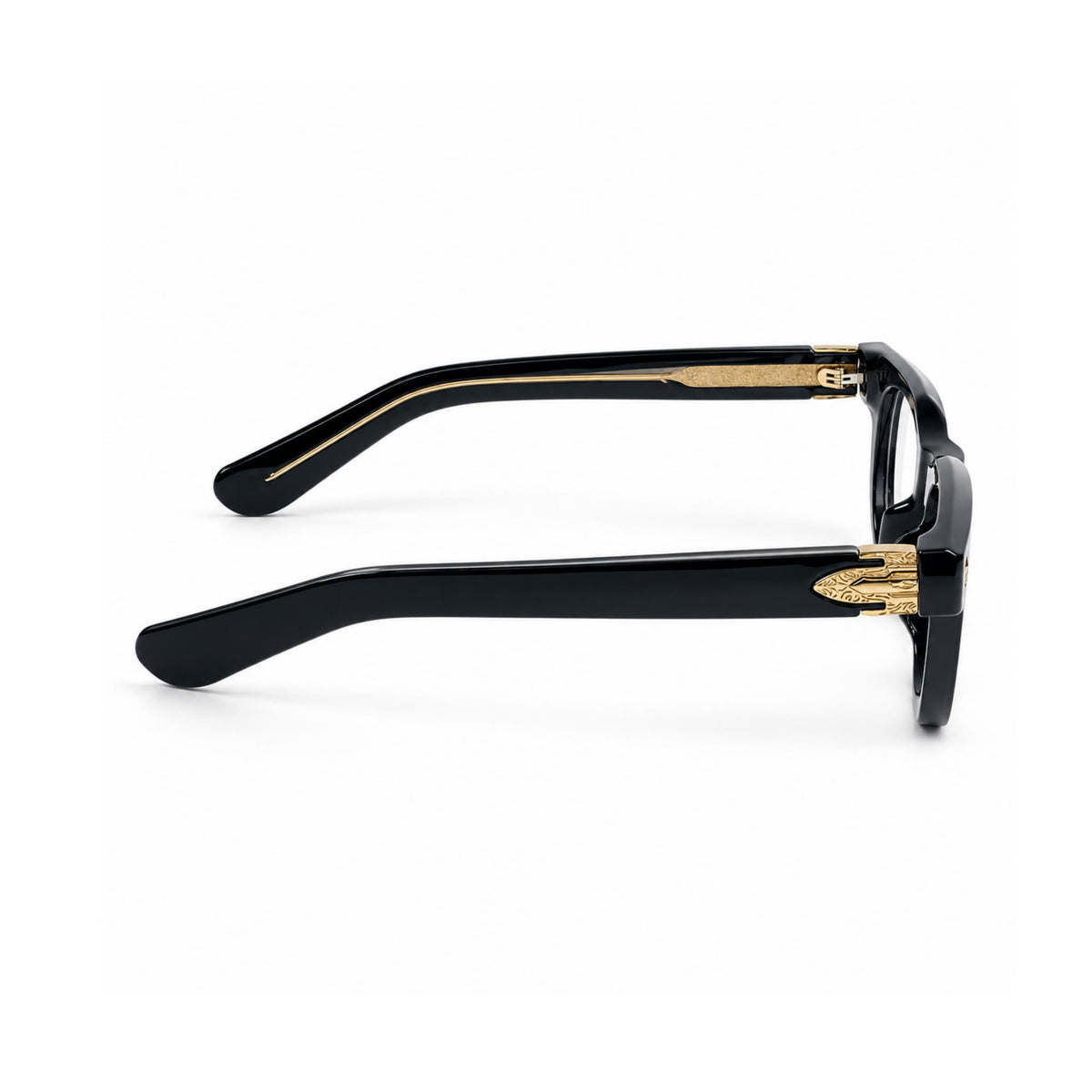 OS26 DAWN VM004 Black Gold optical frame, side view - wholesale, Optic Souq