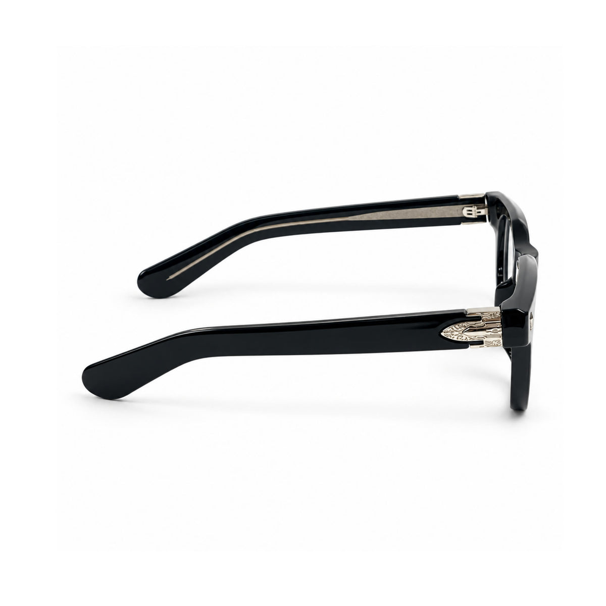 OS26 DAWN VM004 Black Silver optical frame, side view - wholesale, Optic Souq