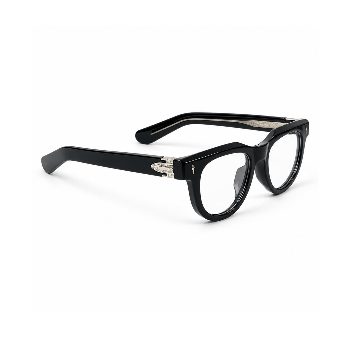 OS26 DAWN VM004 Black Silver optical frame, three quarter view, other side - wholesale, Optic Souq
