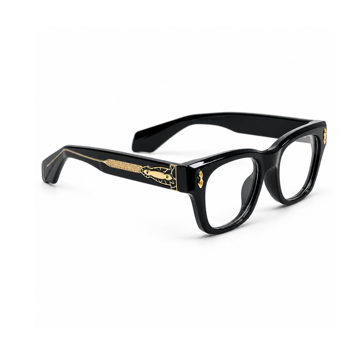 OS26 DAWN VM006 Black Gold optical frame, three quarter view, other side - wholesale, Optic Souq