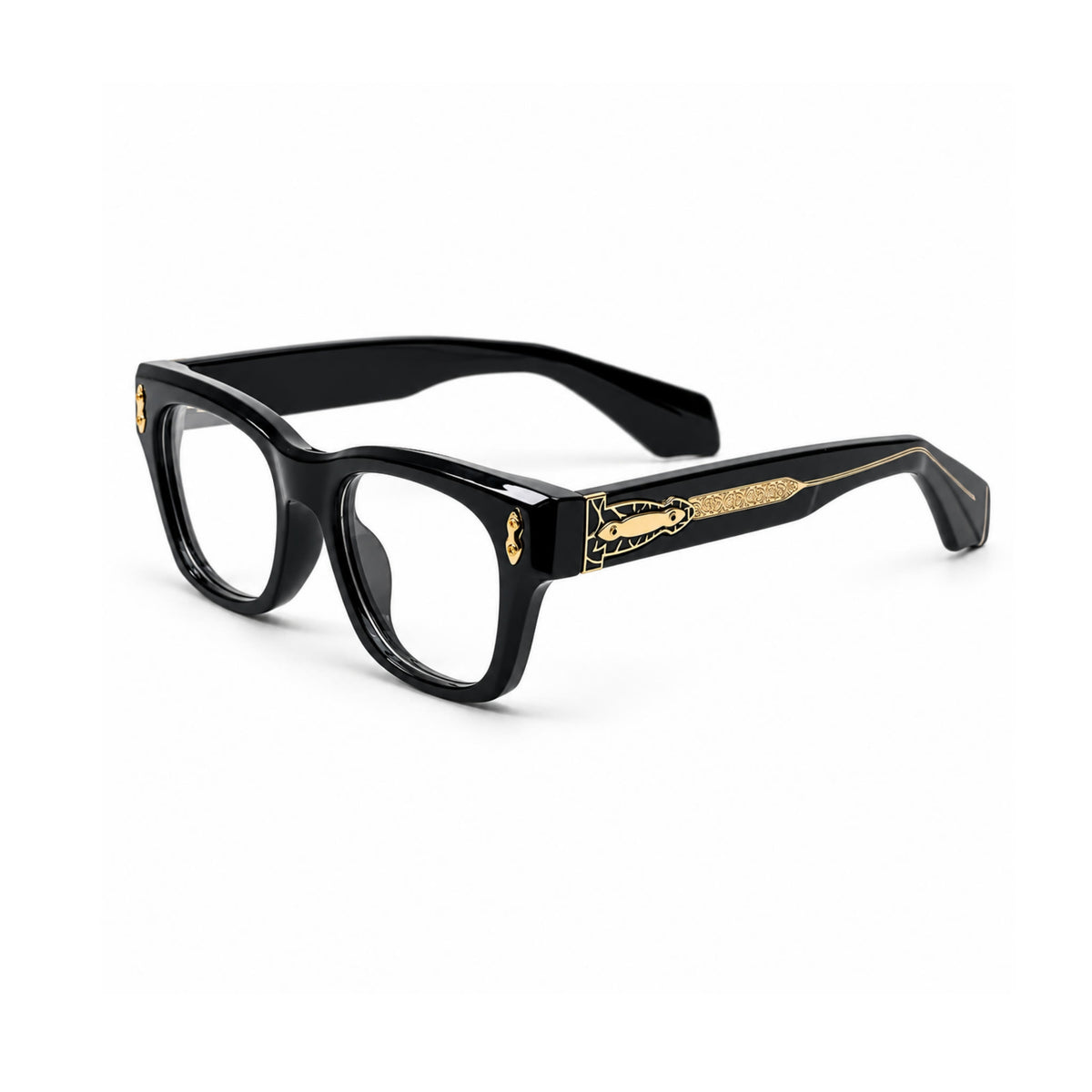 OS26 DAWN VM006 Black Gold optical frame, three quarter view - wholesale, Optic Souq