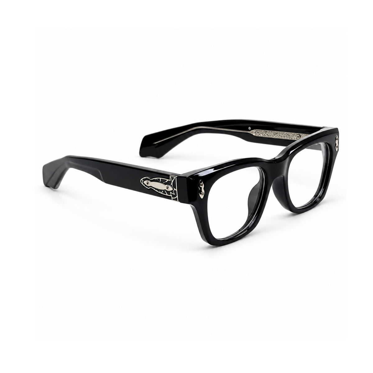 OS26 DAWN VM006 Black Silver optical frame, three quarter view, other side - wholesale, Optic Souq