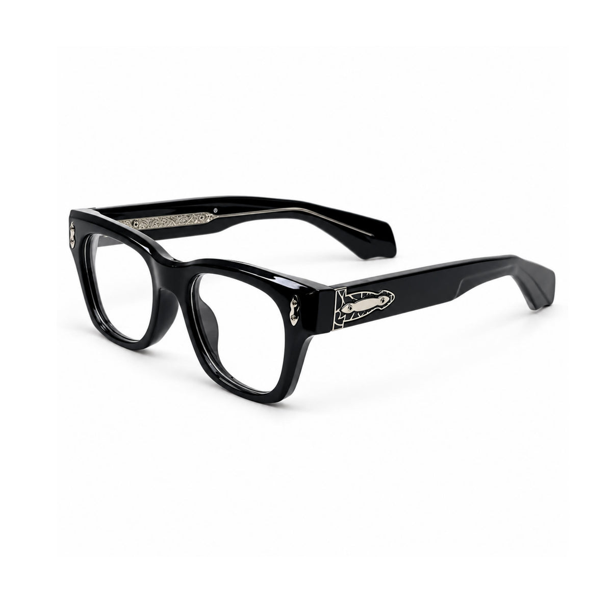 OS26 DAWN VM006 Black Silver optical frame, three quarter view - wholesale, Optic Souq