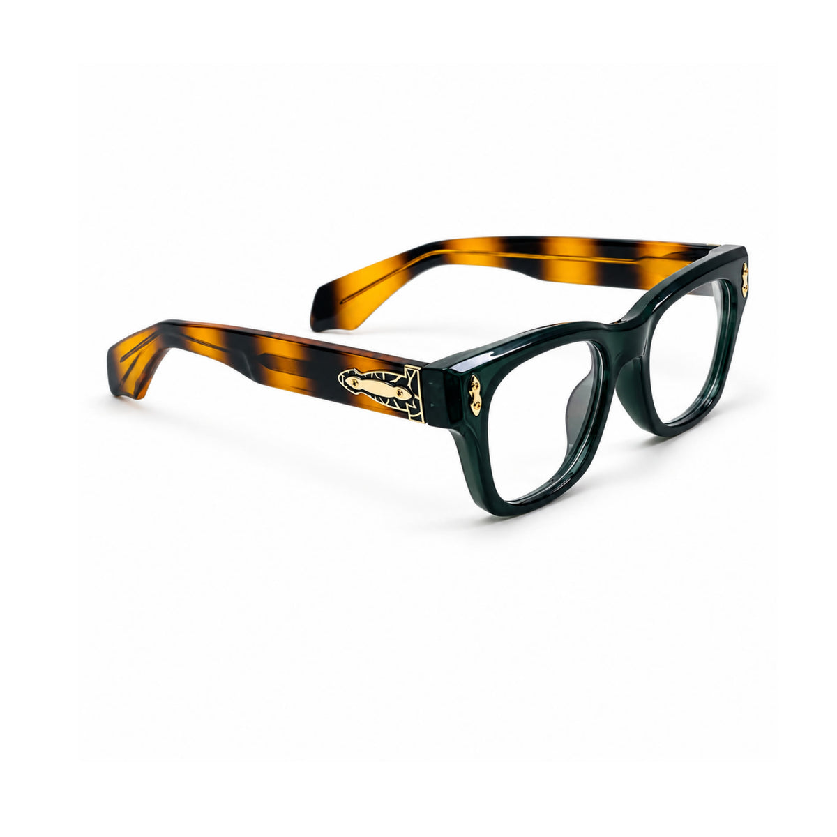 OS26 DAWN VM006 Green Tortoise optical frame, three quarter view, other side - wholesale, Optic Souq