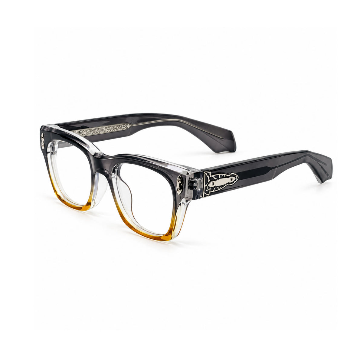 OS26 DAWN VM006 Grey Amber Gradient optical frame, three quarter view - wholesale, Optic Souq