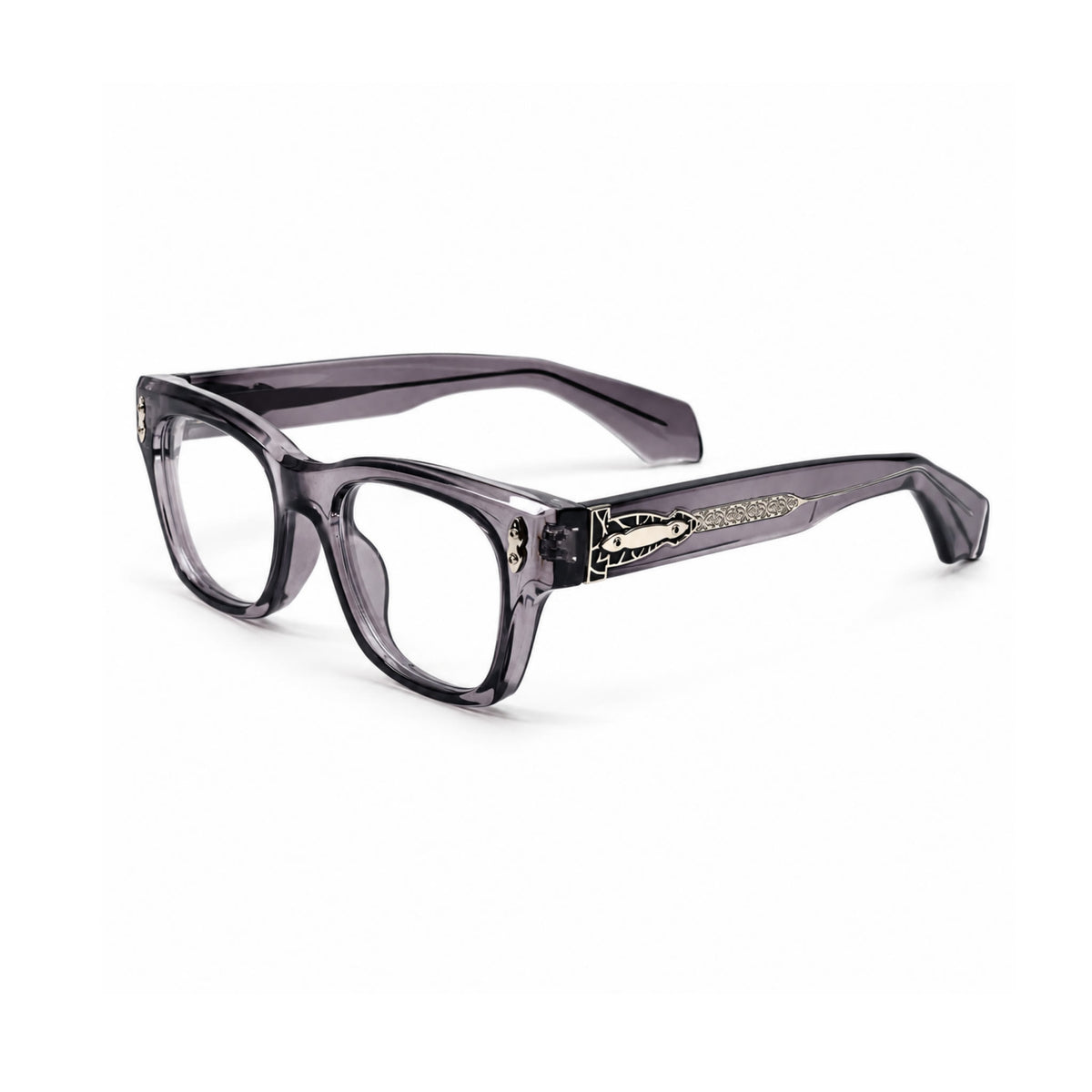 OS26 DAWN VM006 Grey Crystal optical frame, three quarter view - wholesale, Optic Souq