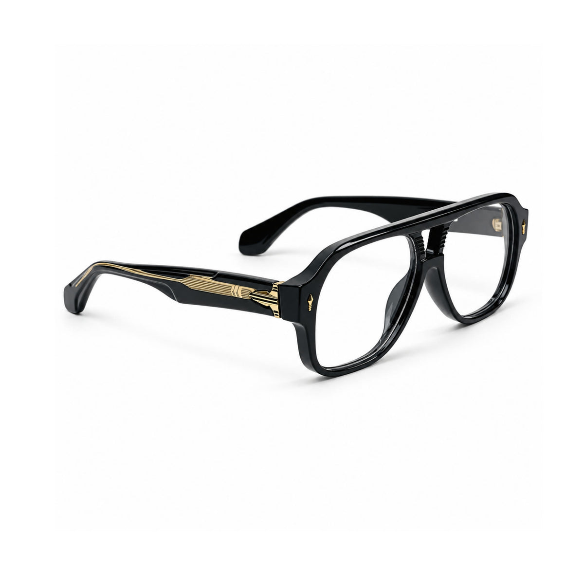 OS26 DAWN VM008 Black Gold optical frame, three quarter view, other side - wholesale, Optic Souq