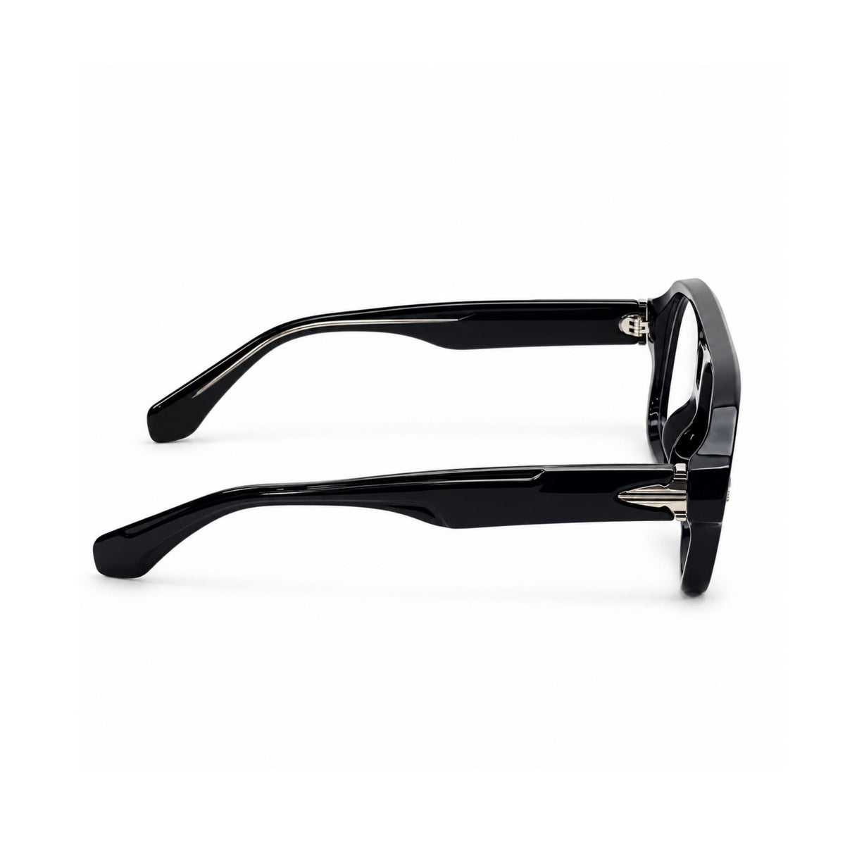 OS26 DAWN VM008 Black Silver optical frame, side view - wholesale, Optic Souq