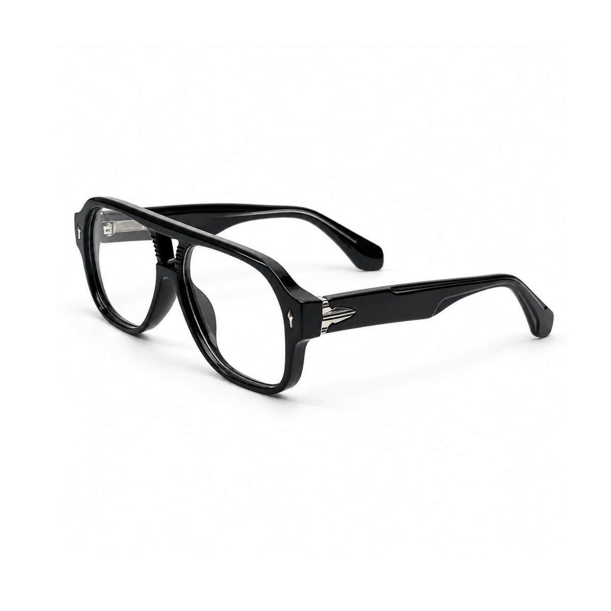 OS26 DAWN VM008 Black Silver optical frame, three quarter view - wholesale, Optic Souq