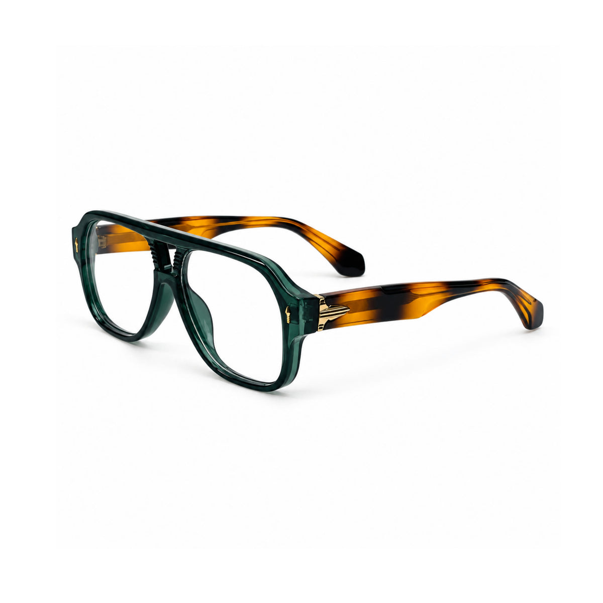 OS26 DAWN VM008 Green Tortoise optical frame, three quarter view - wholesale, Optic Souq