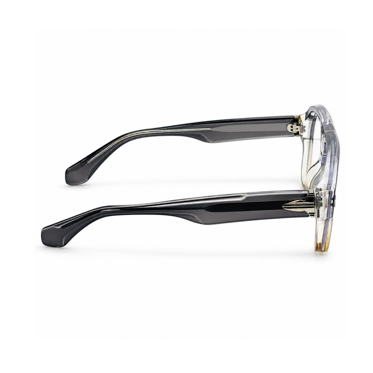 OS26 DAWN VM008 Grey Amber Gradient optical frame, side view - wholesale, Optic Souq
