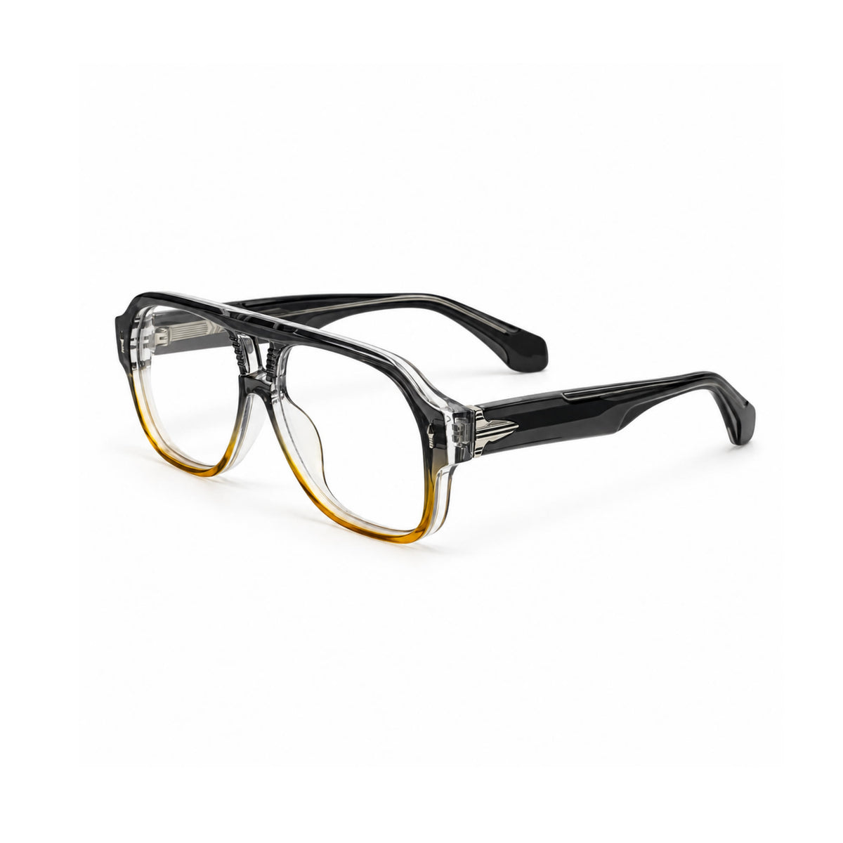 OS26 DAWN VM008 Grey Amber Gradient optical frame, three quarter view - wholesale, Optic Souq