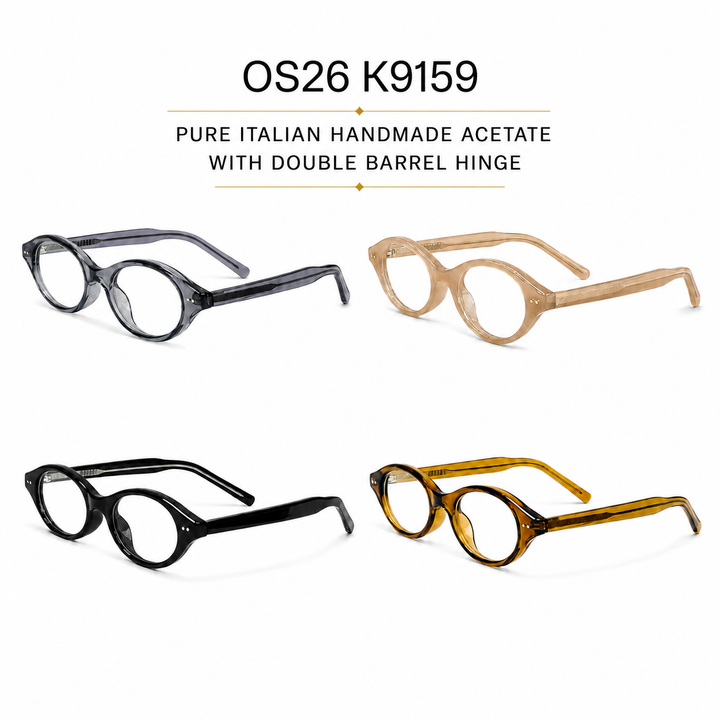 OS26 K9159 Pure Italian Handmade Acetate eyewear with double barrel hinge in four colours