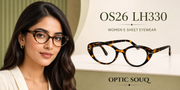 OS26 LH330 women's sheet eyewear premium model-wear and product close-up