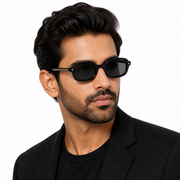 Man wearing OS26 LH345 black smoke sunglasses