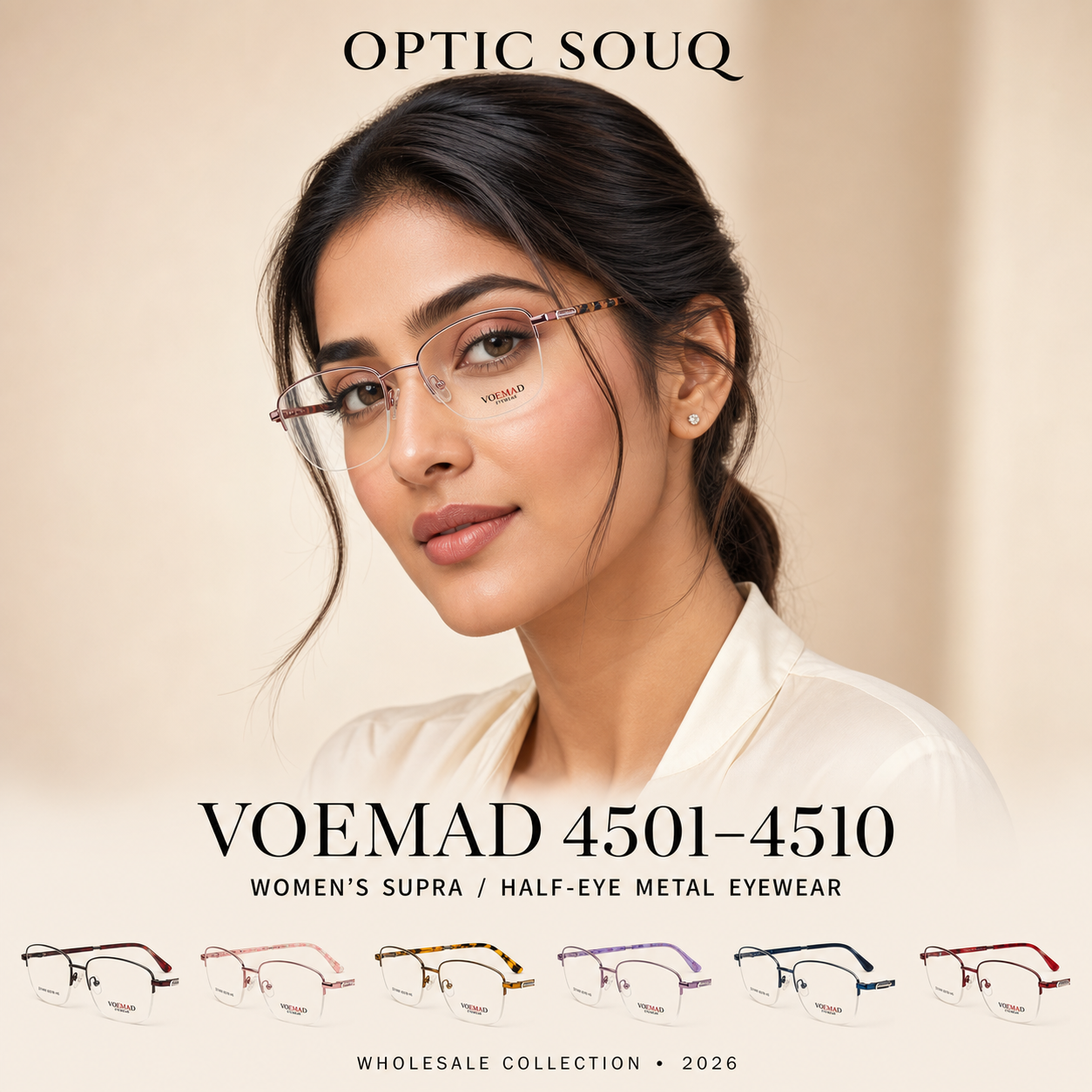 VOEMAD 4501 to 4510 women’s supra metal eyewear 10 piece sample kit